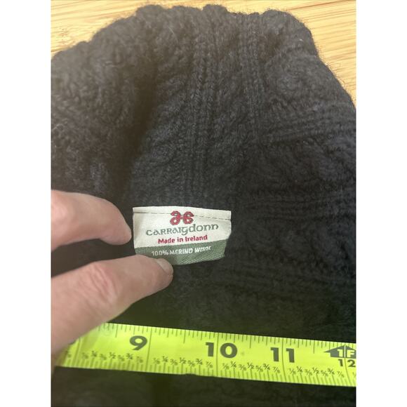 Carraig Donn 100% Merino Wool Chunky Cable Knit Cozycore CabinCore Ireland Sz M - Picture 7 of 9